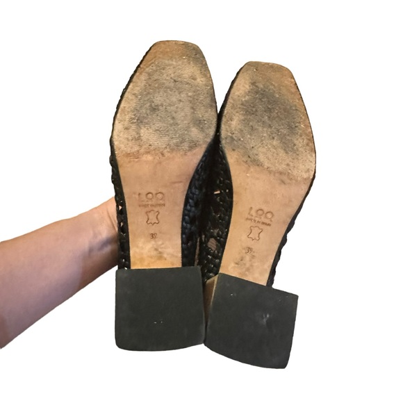 LOQ Leather Braided Black Pumps Size 39 - Picture 3 of 5